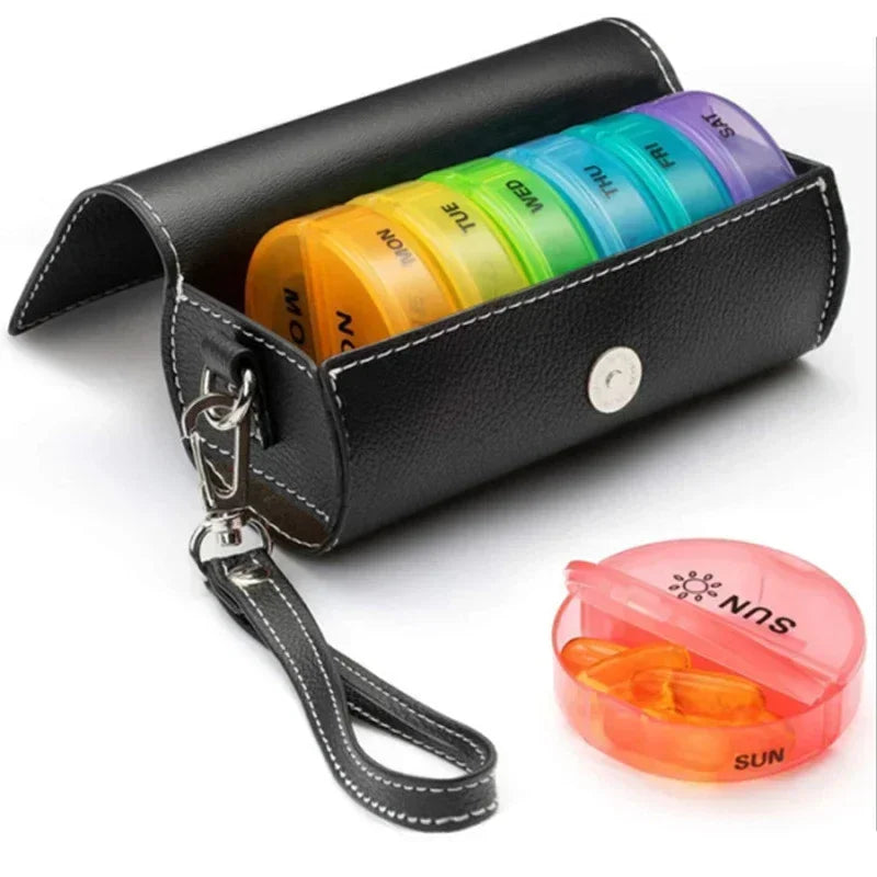 Weekly 7 Days Pill Medicine Box Holder Organizer Weekly 7 Day 14 Slots Pill Storage Box for Medications Supplements Vitamins