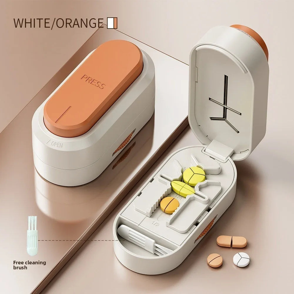 New Pill Cutter 1/2 1/3 1/4 Crusher Grinder with Stainless Steel Blade for Accurate Pill Alignment Travel Home Medicin