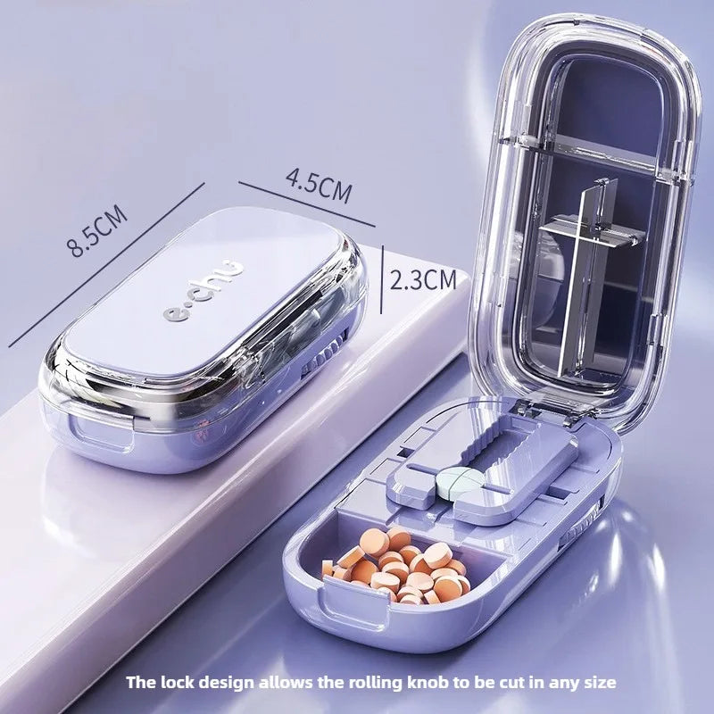 New Pill Cutter 1/2 1/3 1/4 Crusher Grinder with Stainless Steel Blade for Accurate Pill Alignment Travel Home Medicin