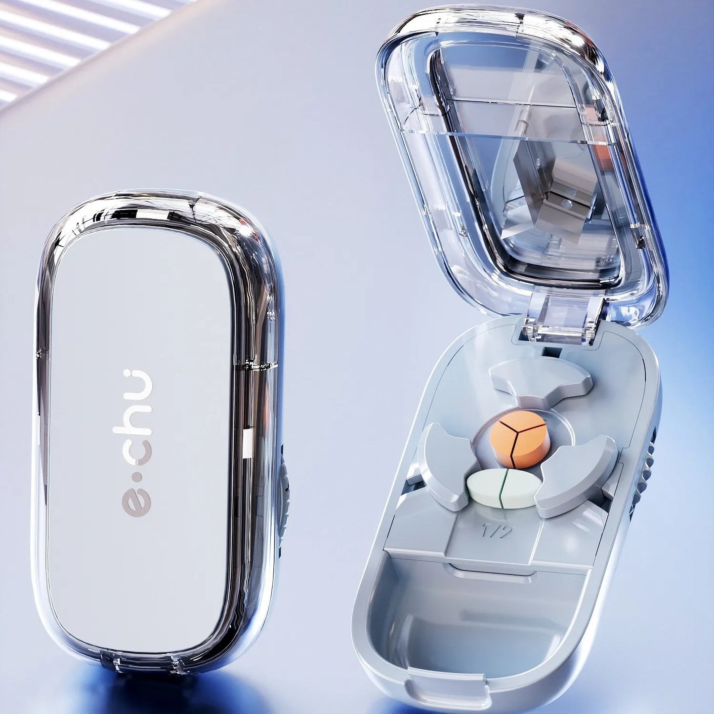 New Pill Cutter 1/2 1/3 1/4 Crusher Grinder with Stainless Steel Blade for Accurate Pill Alignment Travel Home Medicin