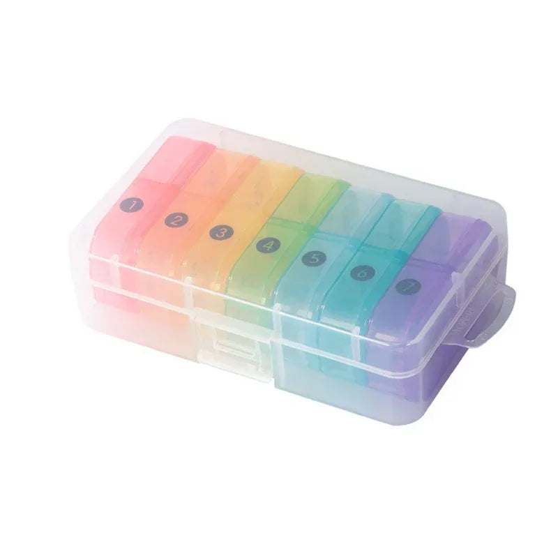 1PC Weekly Pill Case Pillbox 7 Days Medicine Tablet Box Portable Travel Drugs Storage Organizer Secret Compartments Pill Box
