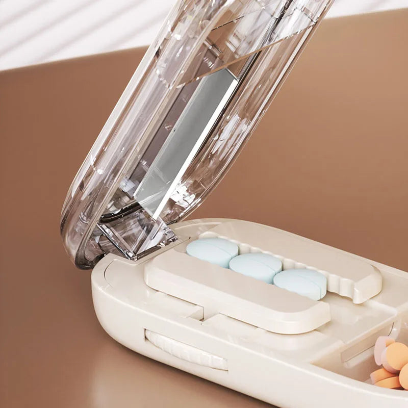 New Pill Cutter 1/2 1/3 1/4 Crusher Grinder with Stainless Steel Blade for Accurate Pill Alignment Travel Home Medicin