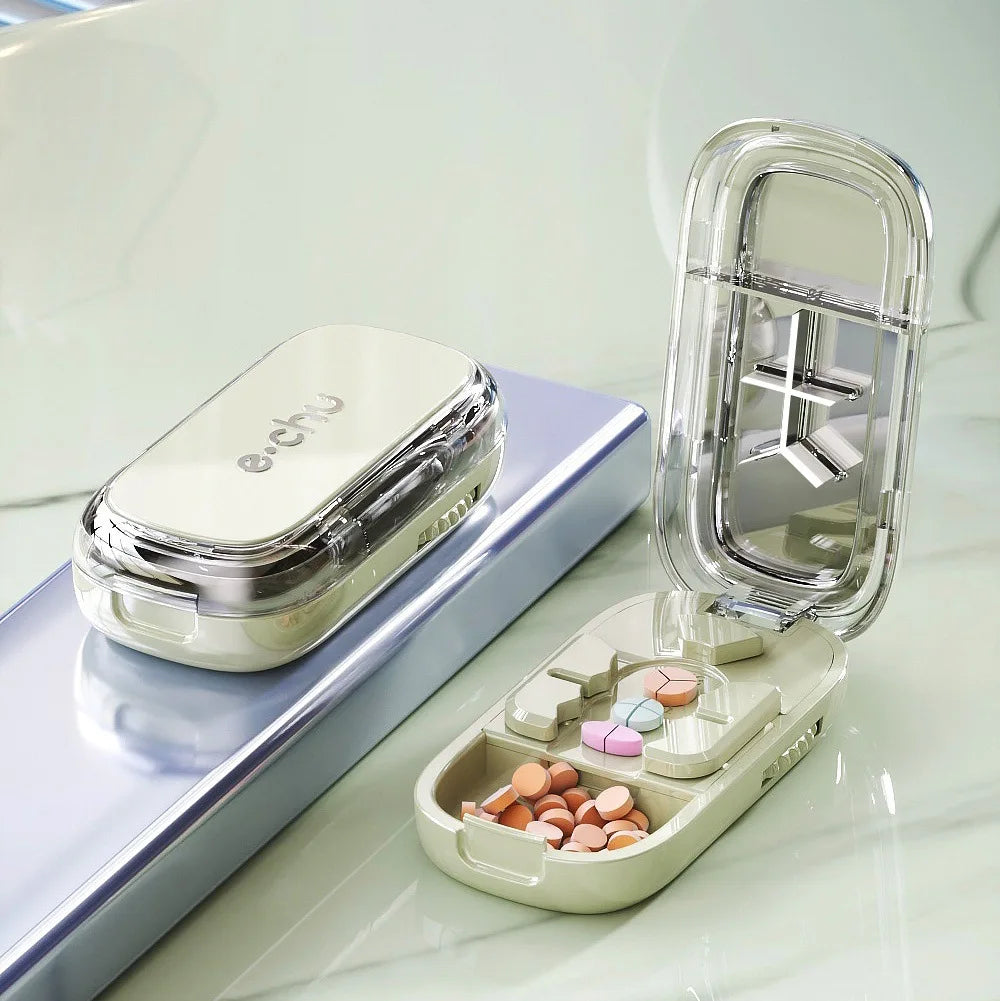 New Pill Cutter 1/2 1/3 1/4 Crusher Grinder with Stainless Steel Blade for Accurate Pill Alignment Travel Home Medicin