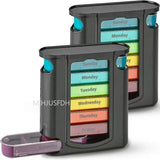 7 Days Medicine Medical Pill Box 28 Grids Weekly Pill Case Storage Box Travel Medicine Box Holder Tablet Organizer