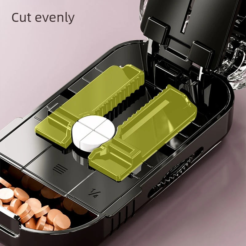 New Pill Cutter 1/2 1/3 1/4 Crusher Grinder with Stainless Steel Blade for Accurate Pill Alignment Travel Home Medicin