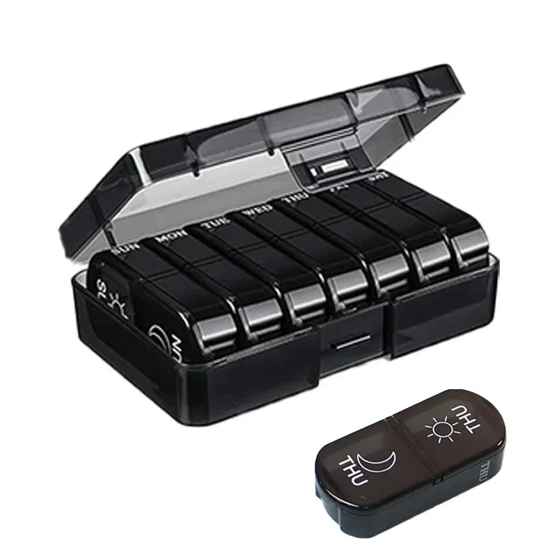 1PC Weekly Pill Case Pillbox 7 Days Medicine Tablet Box Portable Travel Drugs Storage Organizer Secret Compartments Pill Box