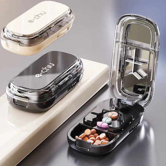 New Pill Cutter 1/2 1/3 1/4 Crusher Grinder with Stainless Steel Blade for Accurate Pill Alignment Travel Home Medicin