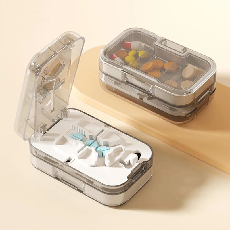 New Pill Cutter 1/2 1/3 1/4 Crusher Grinder with Stainless Steel Blade for Accurate Pill Alignment Travel Home Medicin