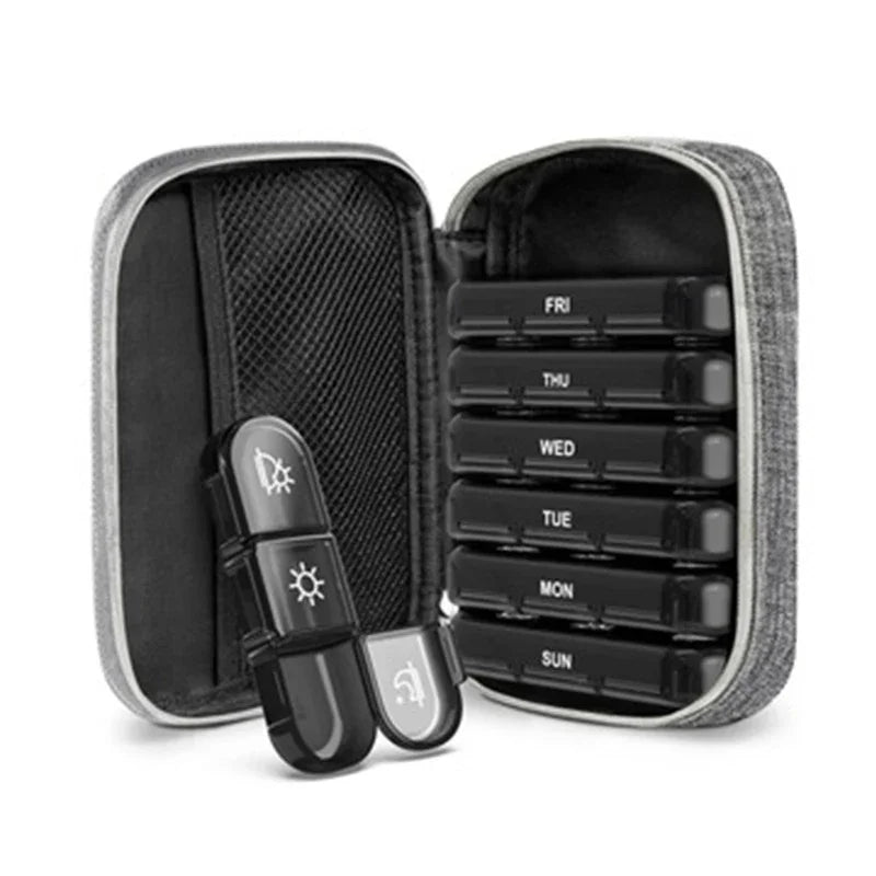 Pill Box 7 Days Organizer 21Grids 3 Times One Day Portable Travel With Large Compartments For Vitamins Medicine Fish Oils