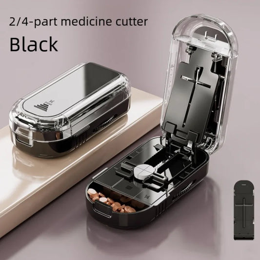 New Pill Cutter 1/2 1/3 1/4 Crusher Grinder with Stainless Steel Blade for Accurate Pill Alignment Travel Home Medicin